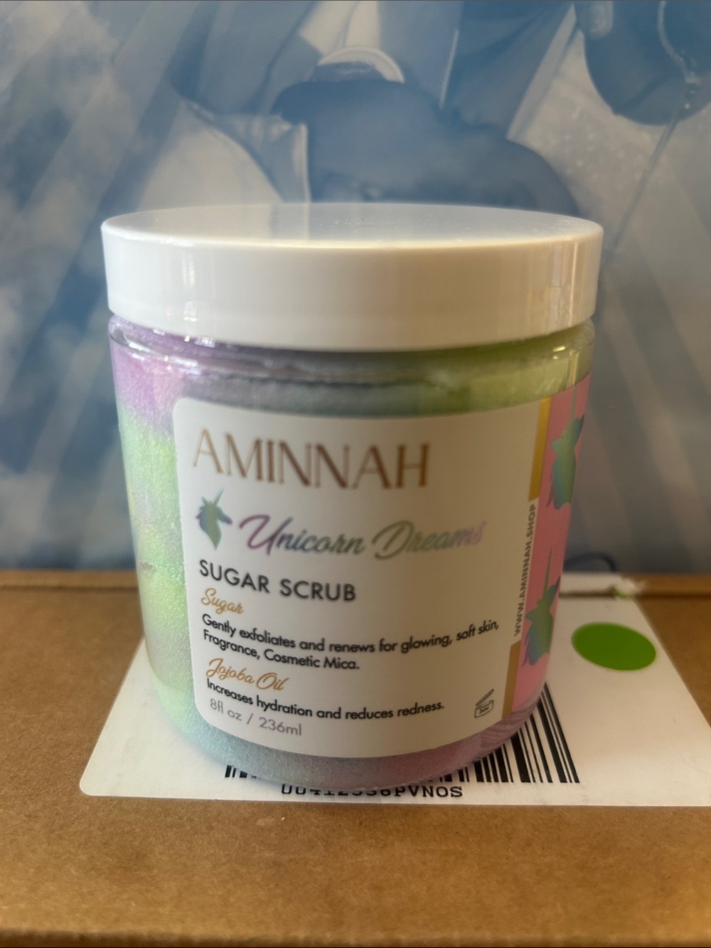 Aminnah Unicorn Dreams Sugar Scrub — Pink & Green Exfoliant